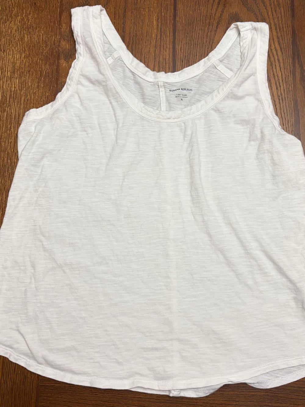 Banana Republic White Slub Tank Top - Women's Sleeveless Scoop Neck